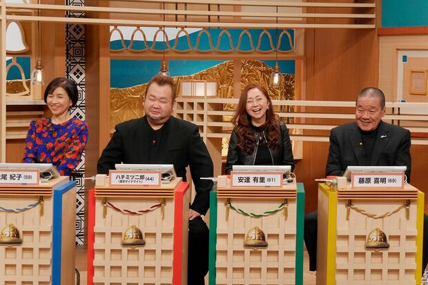 この日の出演者は、松尾紀子（フリーアナウンサー）、ハチミツ二郎（芸人）、安達有里（タレント）、藤原喜明（プロレスラー）