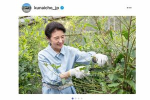 7月9日、雅子さまが皇居内の紅葉山御養蚕所で繭を収穫するご様子(宮内庁のインスタグラム)