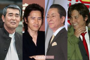 （左から）渡哲也さん、田村正和さん、水谷豊、織田裕二