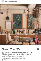 物が散らかっている自宅の様子を伝える石田ゆり子の投稿（本人のインスタグラムより）