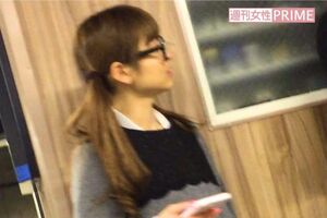 '16年3月『ラーメン二郎』を食べた後、帰路につく神田沙也加