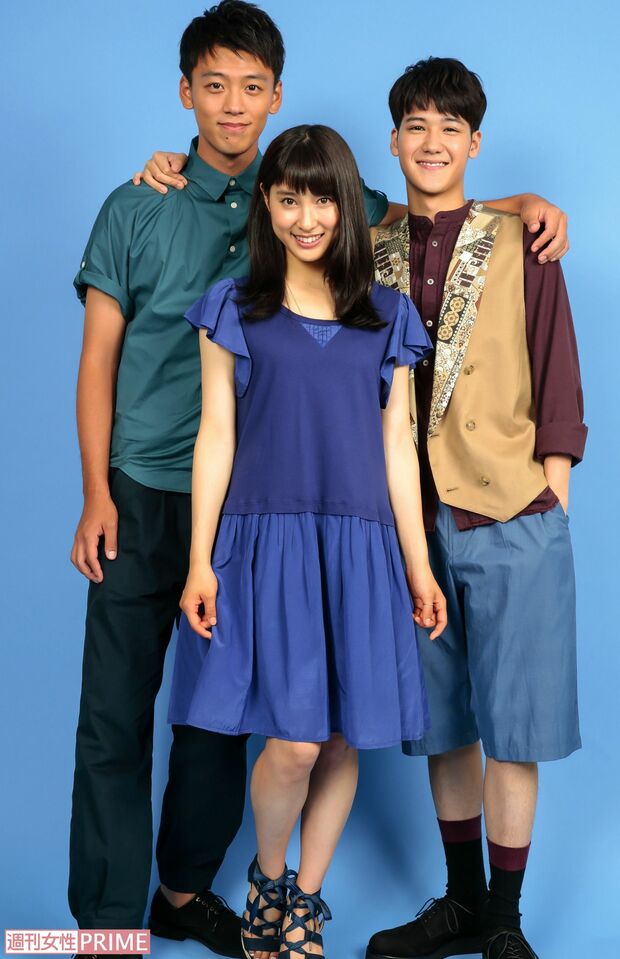 映画『青空エール』で共演した竹内涼真（左）、土屋太鳳（中央）、葉山奨之（右）　撮影／佐藤靖彦