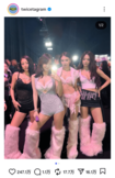 胸元が大きく開いた衣装を着るTWICEジヒョ、ナヨン、モモ、ツウィ(画像はTWICE公式インスタグラムより)
