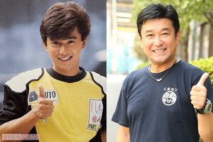 '82年当時(左)と、現在の新田。八代亜紀がパーソナリティーのラジオ日本『ムーンラウンジ846』に出演中