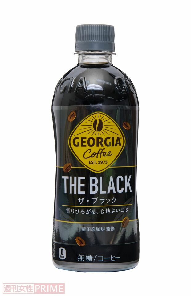 GEORGIA Coffee THE BLACK／コカ・コーラ　撮影／山田智絵　※ボトルをクリックするとAmazonの商品ページにジャンプします。