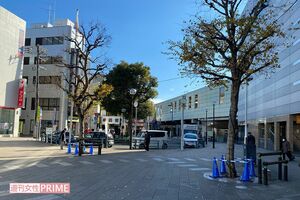 刺傷事件のあった大和駅前の広場