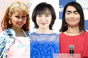 左から「応援したい」ママタレに選ばれた、peco、山口もえ、イモトアヤコ