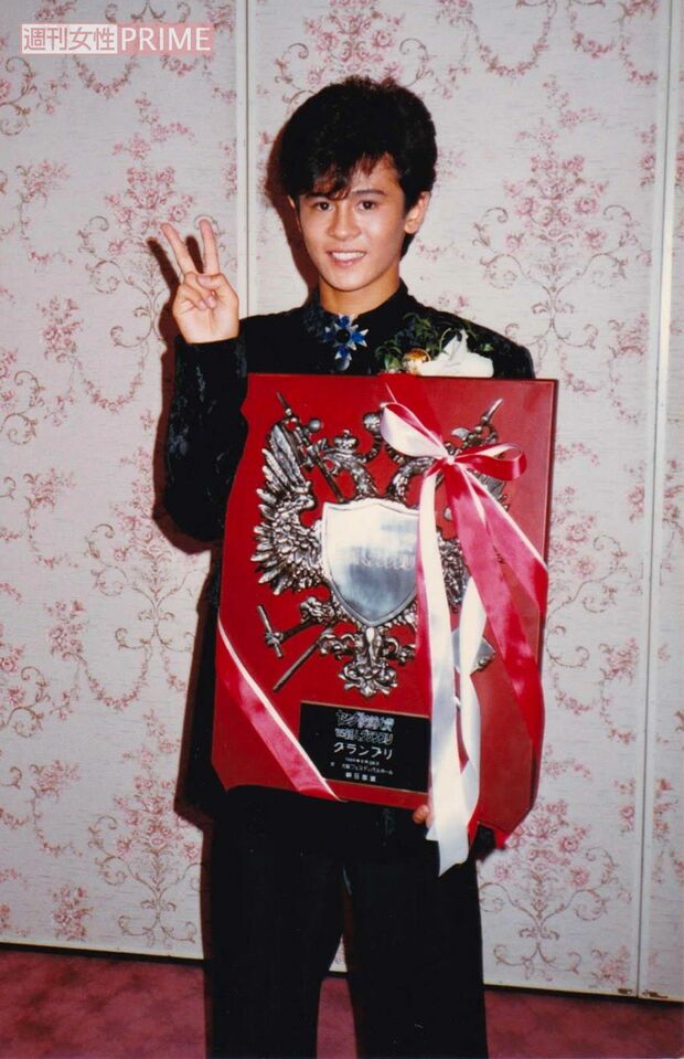 '85年のヤング歌謡大賞新人グランプリで優勝したときの中村繁之さん。'85年組のアイドルも多く激戦だった