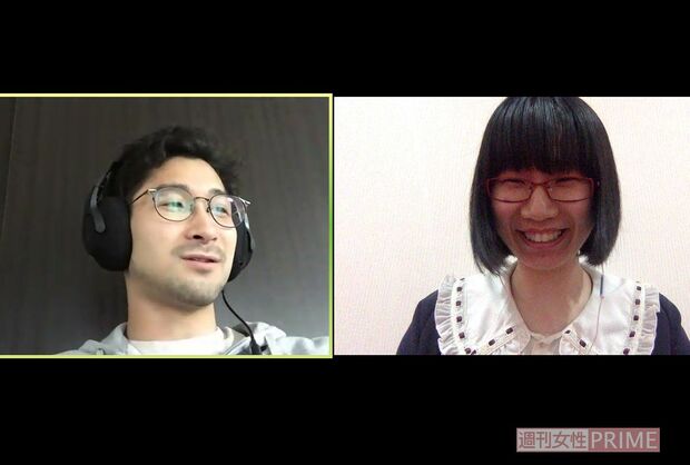 オンライン取材で激論を交わす三宅諒選手とたかまつなな