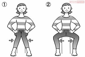 ワザ1：「パカパカ体操」10回×2セット（イラスト／榊原ゆう）