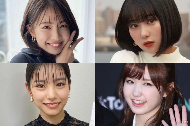 左上から時計回りに寺本莉緒、田中美久、本田仁美、當真あみ