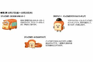『パンどろぼう』おもちゃ第一弾（マクドナルド公式ホームページより）