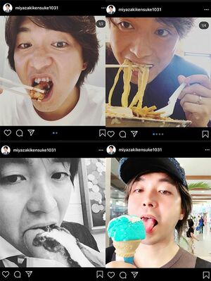“食べる瞬間”の写真をアップする宮崎謙介(インスタグラムより)
