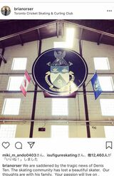 オーサーコーチのSNSを通じて“君の情熱は生き続ける”とコメント（公式インスタグラムより）