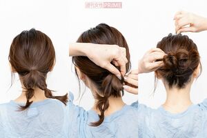 「お団子ヘア」のやり方 撮影/矢島泰輔