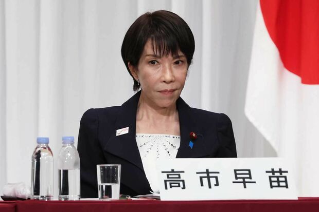 2025年9月23日、自民党本部で記者会見に臨む高市早苗候補(吉岡竜紀)