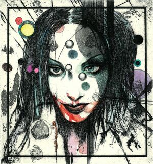 「女・ミカーラ」(杉本一文銅版画集より)