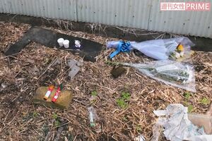 猫が虐待されたと思われる埼玉・深谷市の廃屋の一角
