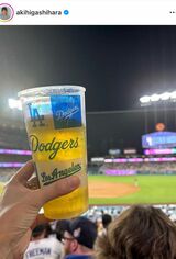 東原亜希がドジャースタジアムを訪れ、大谷の“40本塁打＆40盗塁”達成の瞬間を目撃した（東原のインスタグラムより）