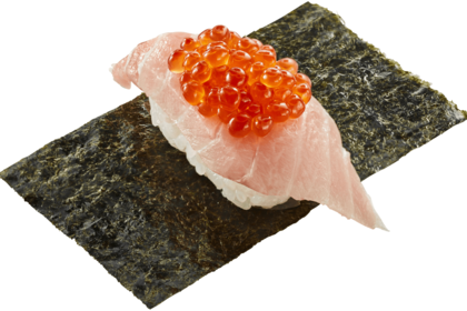 かっぱ寿司：みなみ鮪大とろ贅沢いくら重ね包み390円～