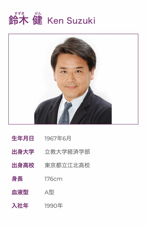 鈴木健アナウンサー（日本テレビHPより）