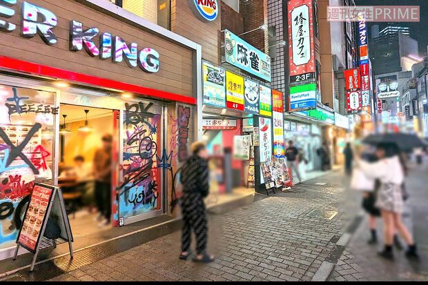 渋谷センター街のバーガーキングはすでに撮影スポットになっていた(編集部撮影)