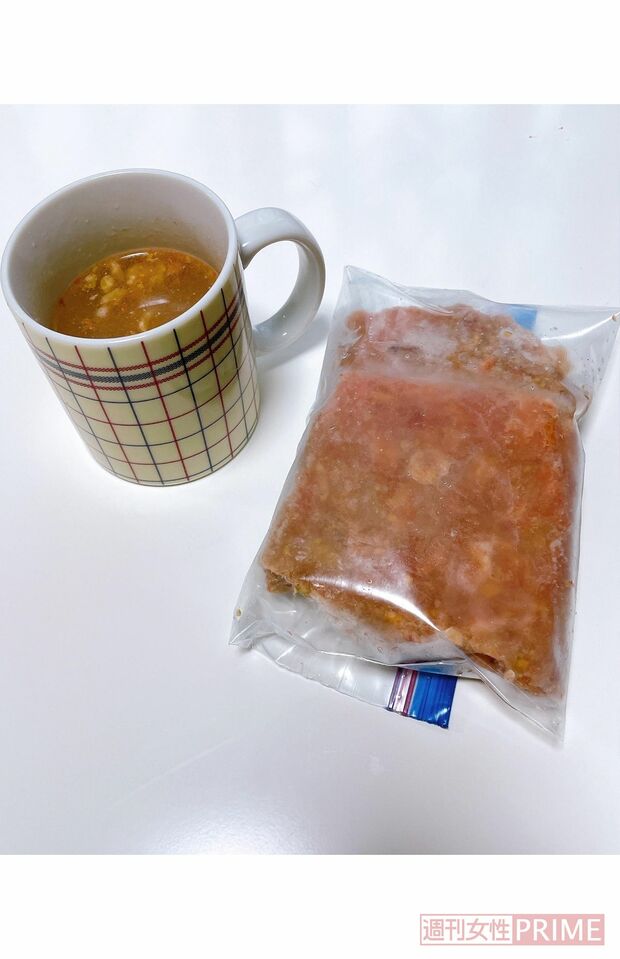 【内野先生の朝食】脳のゴミを排除する糖質、脂質、タンパク質、ビタミン、ミネラルを含む和食素材でスープを作り冷凍しておけば、朝でも簡単に必要な栄養素がとれる。前日のあまった夕食をスープにすることも。