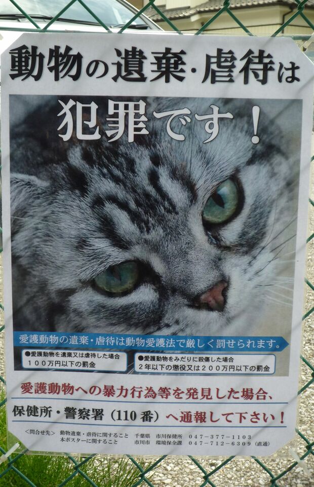 事件後、駐車場には犯罪防止を呼びかけるポスターが