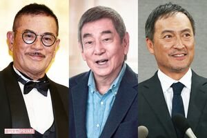 左から、千葉真一、高倉健、渡辺謙