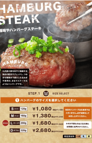 日経が紹介した『極味や』のハンバーグ。“生食用”ではない旨の注意書きは確かに記載(極味や公式サイトより)