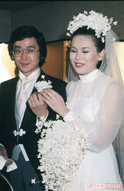 1977年5月に現在の夫、上沼真平氏と挙式した上沼恵美子  