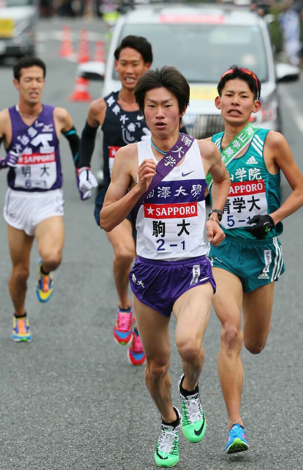 第91回大会（'15年）1区。爆発的なスパートで区間賞