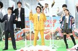 映画『とんかつDJアゲ太郎』イベントにて（左から伊藤健太郎、北村匠海、山本舞香）