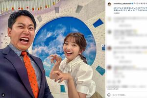 フジテレビの酒主義久アナと藤本万梨乃アナ（酒主アナ公式インスタグラムより）