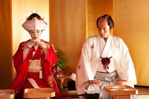 おことは序助との祝言の晴れ姿を、生き別れの父に見てほしいと望んでいる　(c)NHK