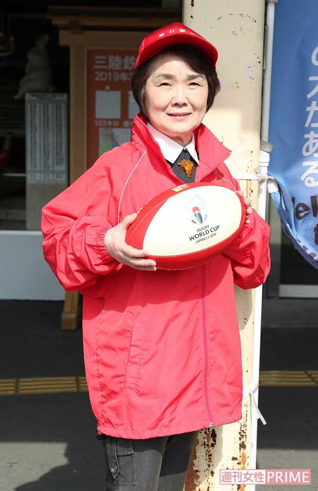  開催を待つ釜石市民らの協力を得て撮影