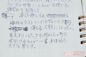 ＜20代、女性、帰国子女(1)＞生まれも育ちもドイツの日本人。東京オリンピックに向けての目標が書かれていた。
