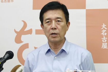 2025年6月30日、教師の盗撮事件に言及した名古屋市の広沢一郎市長(共同通信)