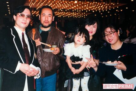 白泉社パーティーにて。美内先生（右）と