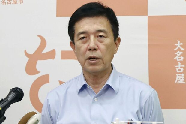 2025年6月30日、教師の盗撮事件に言及した名古屋市の広沢一郎市長(共同通信)