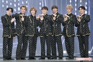 世界メジャーデビューが決まったTravis Japan (左から順に)松倉海斗、吉澤閑也、七五三掛龍也、宮近海斗、中村海人、川島如恵留、松田元太