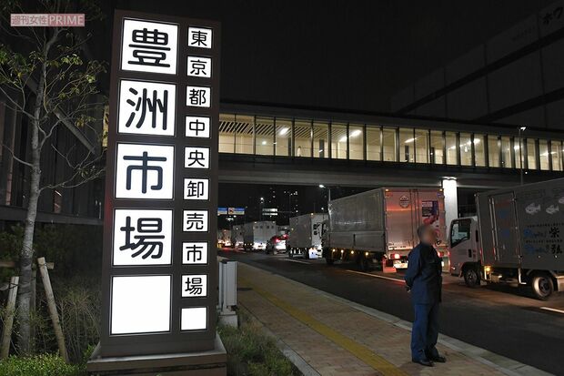 週1ペースで渡部が働く豊洲市場。仲卸店の“見習い”として深夜から朝まで勤務する