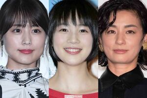 左から有村架純、能年玲奈（のん）、尾野真千子