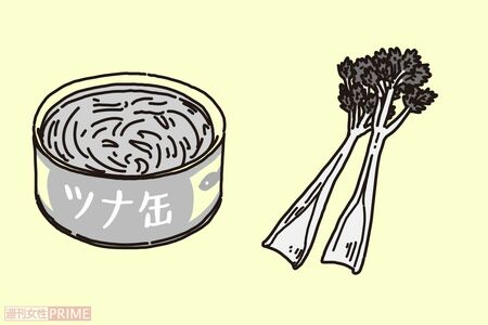 ポイント食材:ツナ缶・セロリ イラスト/二階堂ちはる