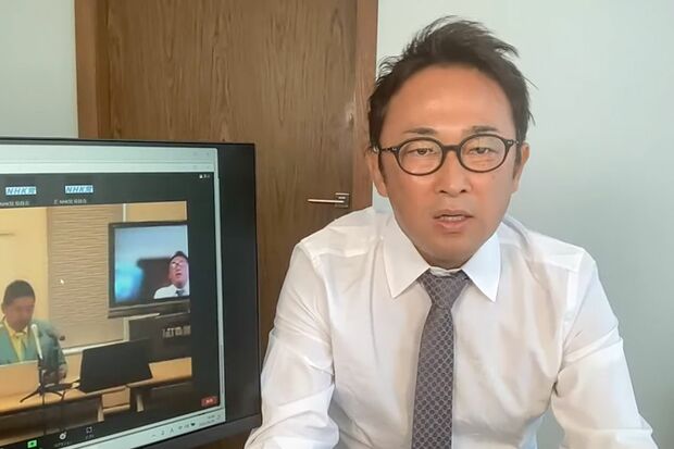 選挙への出馬を表明した東谷義和氏（YouTubeチャンネルより）