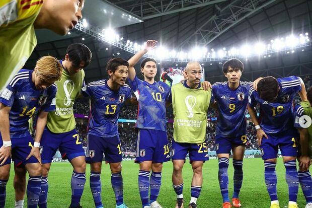 日本中に感動をもたらした代表選手たち（日本サッカー協会公式インスタグラムより）