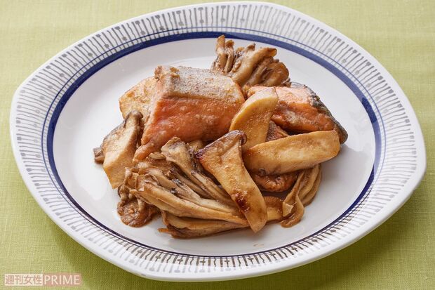 鮭ときのこのガリバタソテー