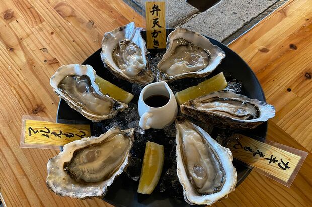 道の駅厚岸グルメパーク【北海道】の牡蠣の3種食べ比べ（写真提供／浅井佑一）