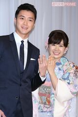 福原愛と江宏傑氏の結婚会見。ラブラブムード全開で笑顔溢れる二人（2016年9月）