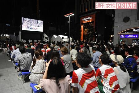 声援に包まれるパブリックビューイング会場　撮影／渡邉智裕